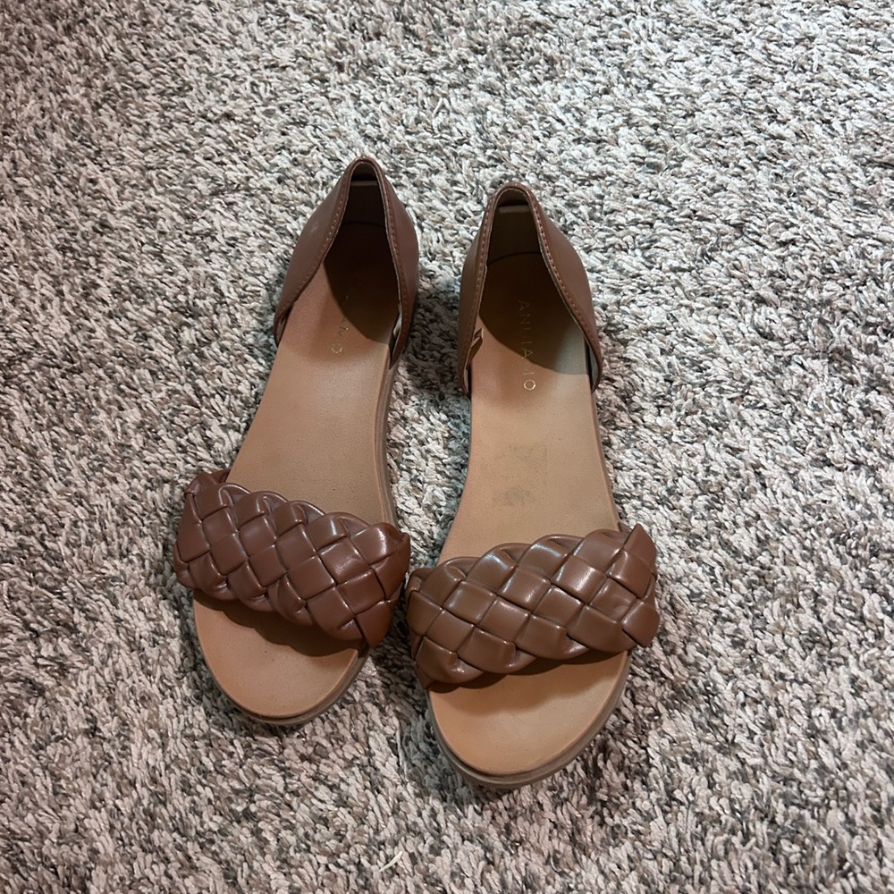 Brown Braided Sandals
